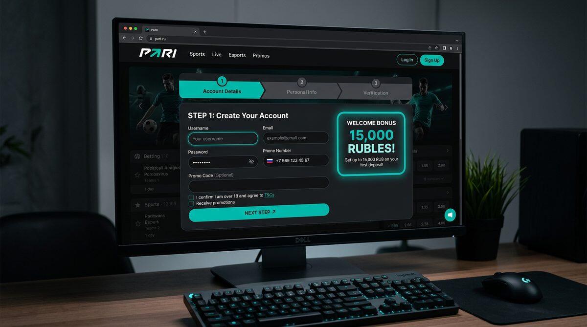 Регистрация в БК Пари — создать аккаунт за 2 минуты с промокодом PROMORU